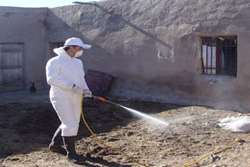 عملیات سم پاشی و پاکسازی واحدهای دامداری در شهرستان ابرکوه استان یزد